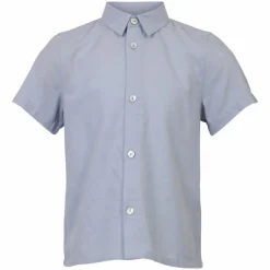 Hot Steenholt Linett Børne Kortærmet skjorte i hørmix - Heavenly Blue