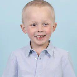 Hot Steenholt Linett Børne Kortærmet skjorte i hørmix - Heavenly Blue