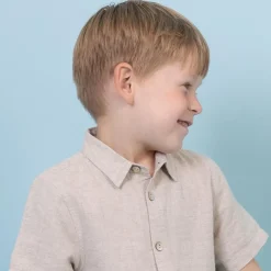 Sale Steenholt Linett Børne Kortærmet skjorte i hørmix - Woody