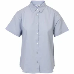 Discount Steenholt Linett Dame Kortærmet skjorte i hørmix Plus Size - Heavenly Blue