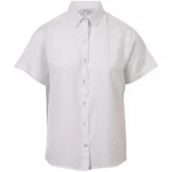 Hot Steenholt Linett Dame Kortærmet skjorte i hørmix - Bright White