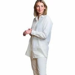 Online Steenholt Linett Dame Skjorte i hørmix - Bright White