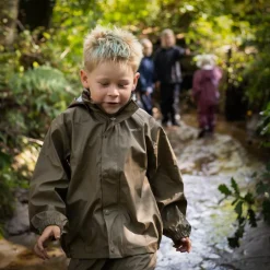 New Steenholt Moss Børne Regnsæt - Stone Gray