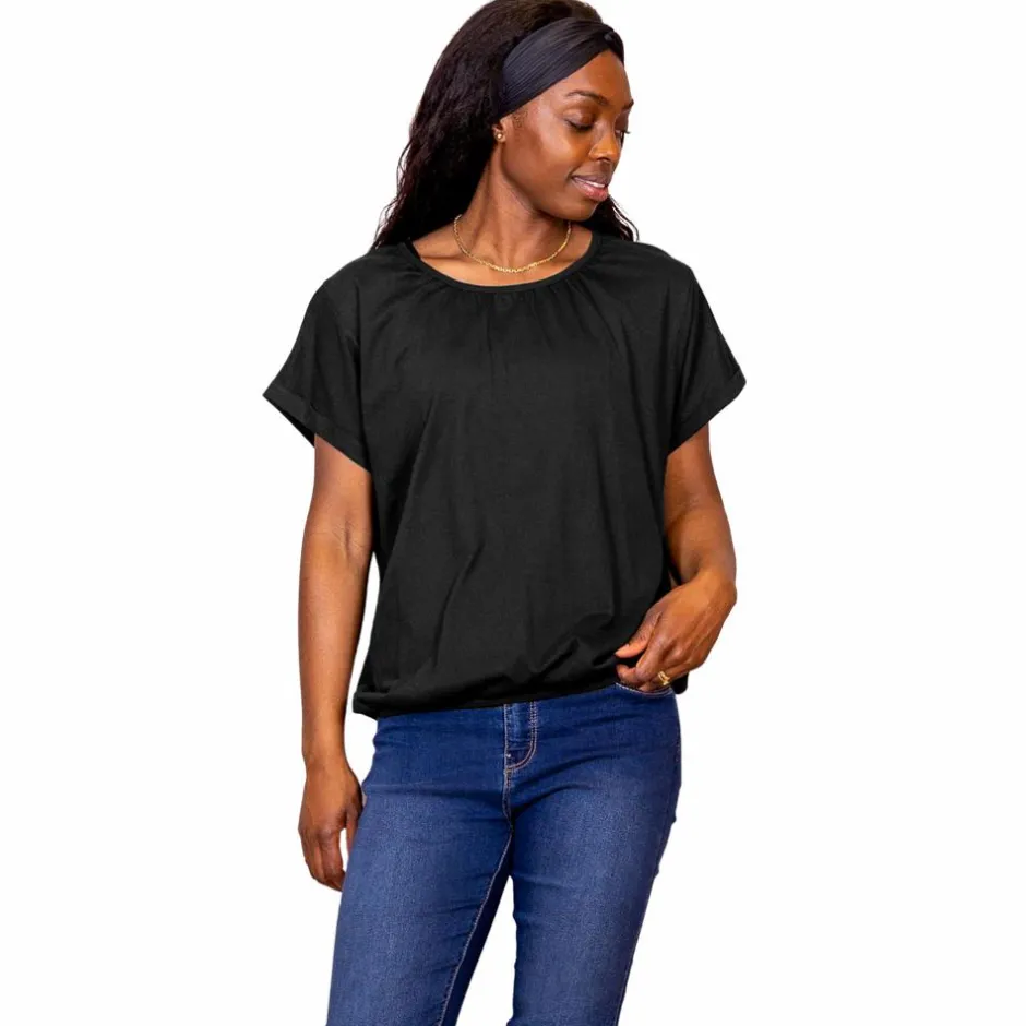 Sale Steenholt Nima Dame Kortærmet bluse - Jet Black