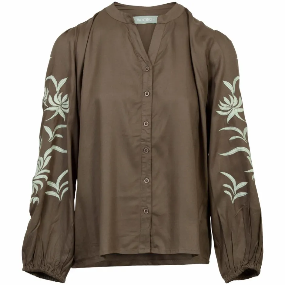 Vanting Dame Bluse - Taupe