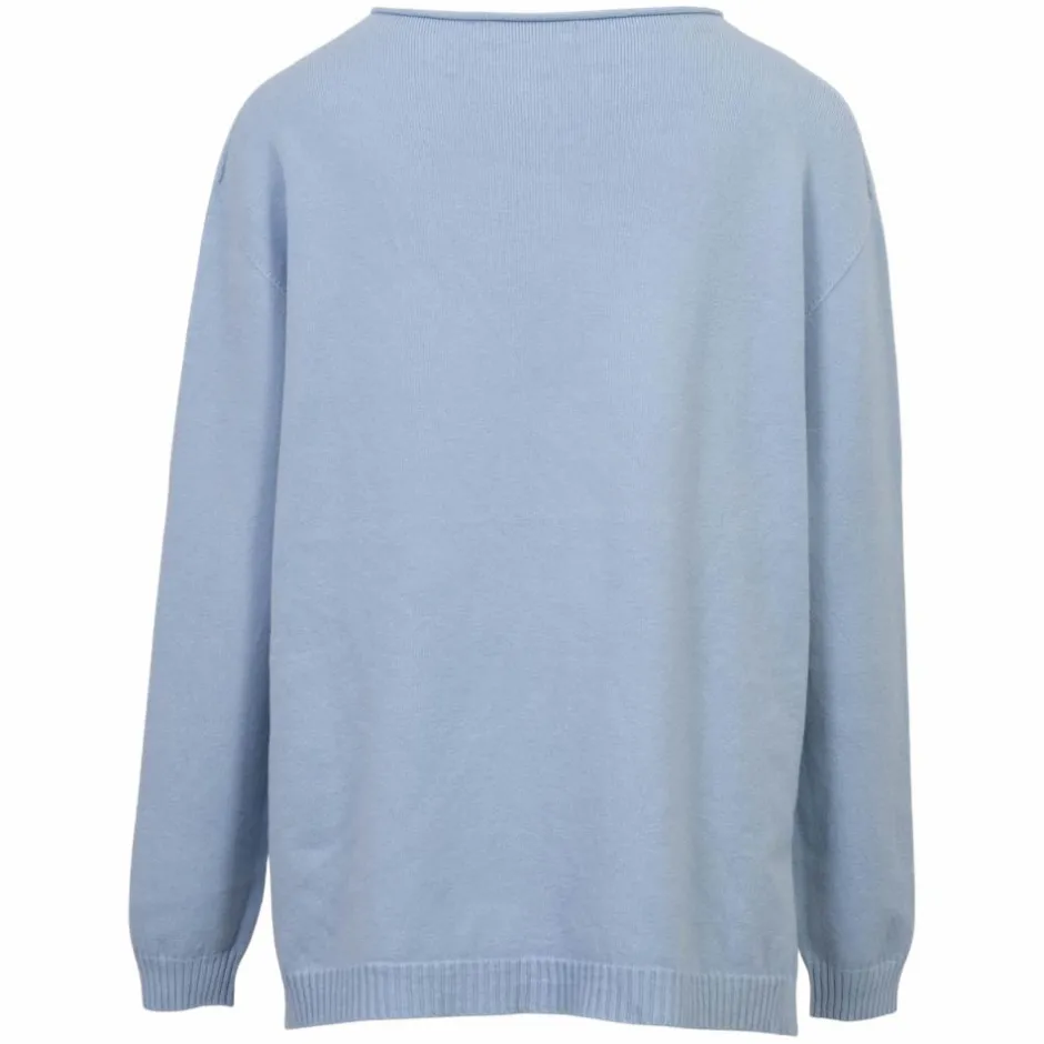 Outlet Vanting Dame Striktrøje - Light Blue