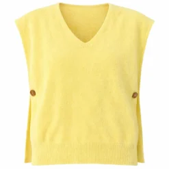 Clearance Vanting Dame Strikvest - Yellow