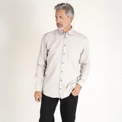 New Vito Barny Herre Skjorte - Ultra Light Sand Melange