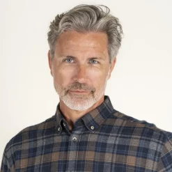 Clearance Vito Farmer Herre Skjorte - Mid Brown