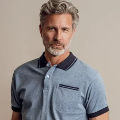 Outlet Yellowstone Eagle Herre Polo - Light Blue Melange