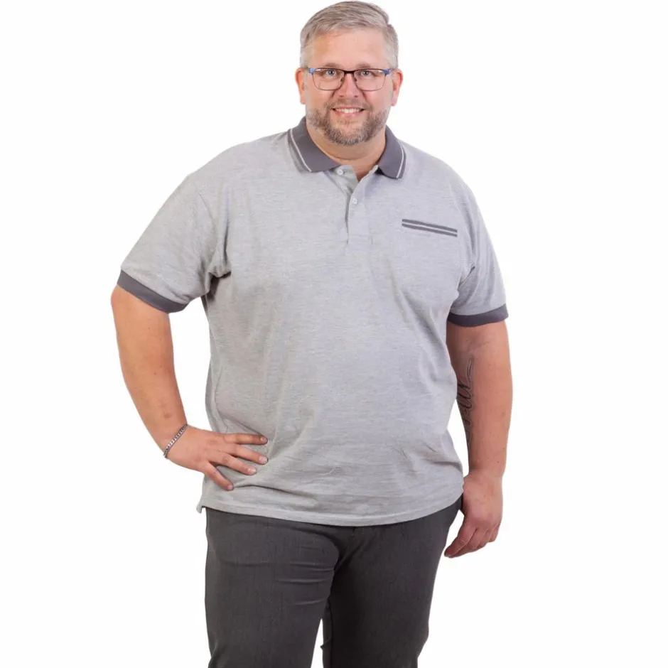 Outlet Yellowstone Eagle Herre Polo - Grey Melange