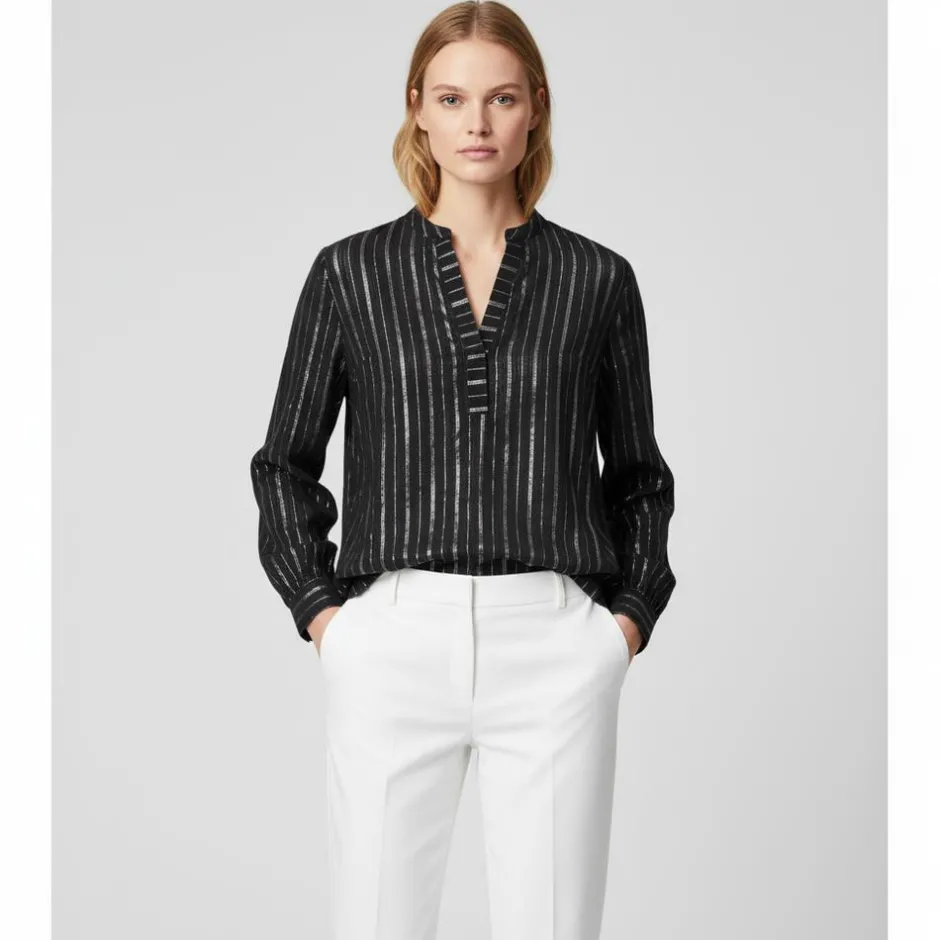 Online ZbyZ Dame Bluse - Black w. Lurex