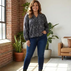 Online ZbyZ Dame Bluse - Navy Combo