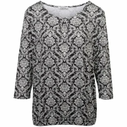 Clearance ZbyZ Dame Bluse - Print 33 Black/white