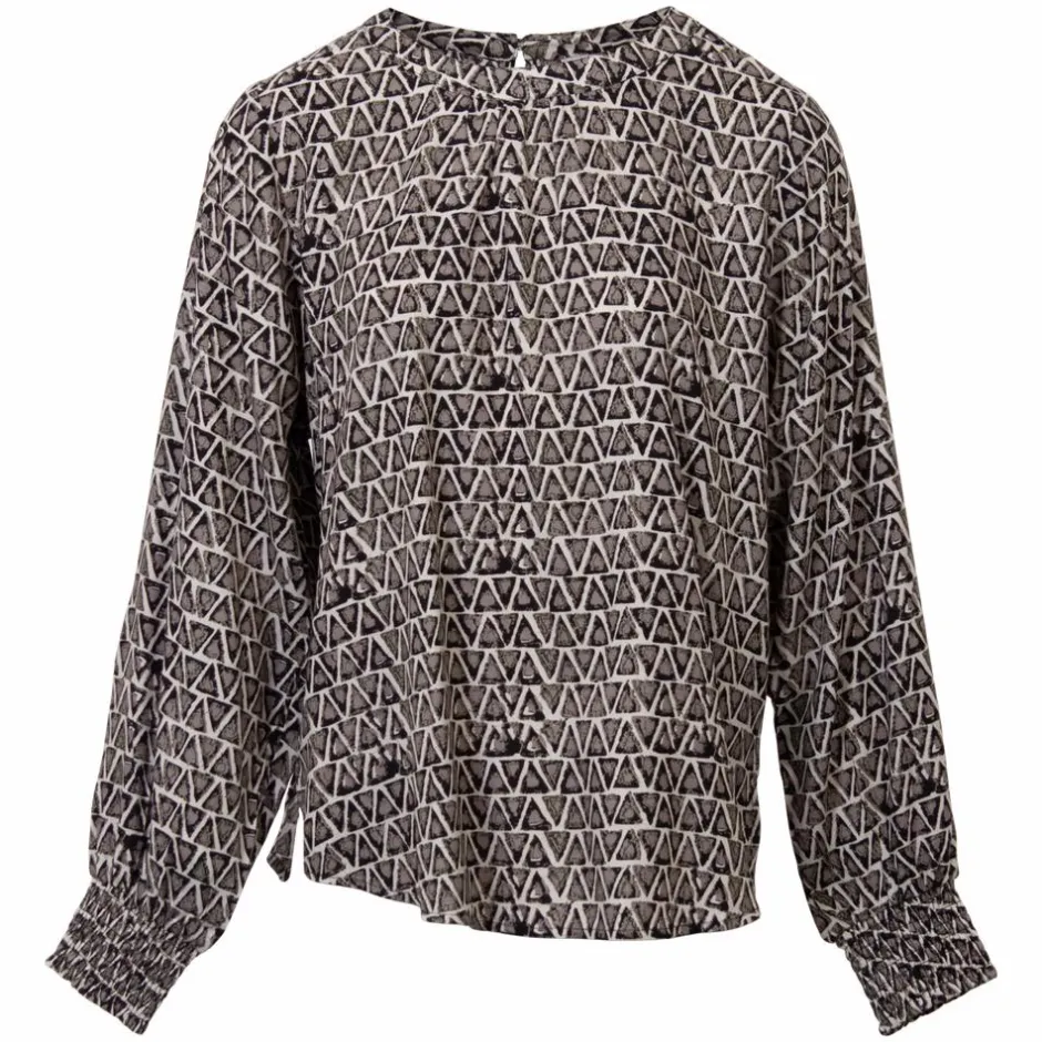 Online ZbyZ Dame Bluse Plus Size - Grey/Black