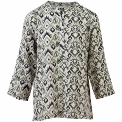 Hot ZbyZ Dame Bluse Plus Size - Green combi