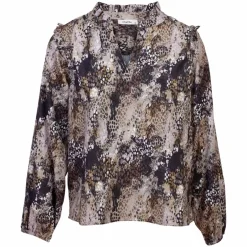 Clearance ZbyZ Dame Bluse Plus Size - Brown snake