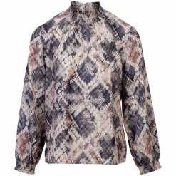 Online ZbyZ Dame Bluse Plus Size - Blue Snake