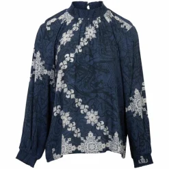 Hot ZbyZ Dame Bluse Plus Size - Navy/Sort