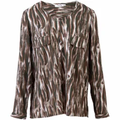 Clearance ZbyZ Dame Bluse Plus Size - Khaki