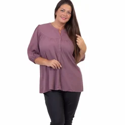 Discount ZbyZ Dame Bluse Plus Size - Plum