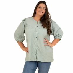 Clearance ZbyZ Dame Bluse Plus Size - Jade