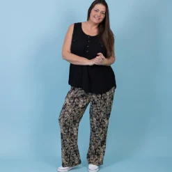 Best ZbyZ Dame Bukser Plus Size - Black