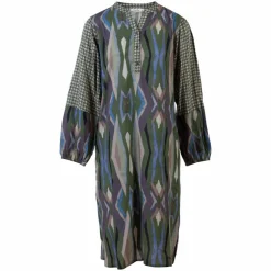 Clearance ZbyZ Dame Kjole Plus Size - Khaki Combi