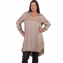 Sale ZbyZ Dame Kjole Plus Size - Beige