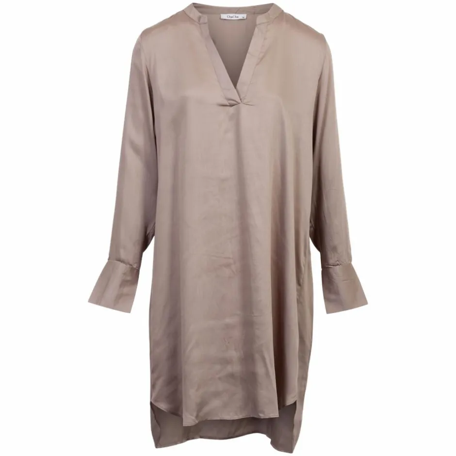 Sale ZbyZ Dame Kjole Plus Size - Beige