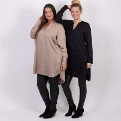Sale ZbyZ Dame Kjole Plus Size - Beige