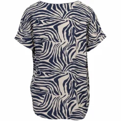 Hot ZbyZ Dame Kortærmet bluse - Navy animal