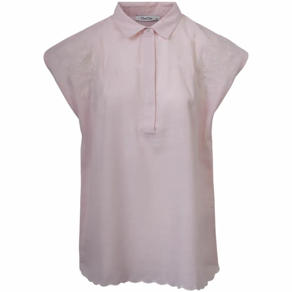 Best ZbyZ Dame Kortærmet skjorte i hørmix Plus Size - Rose