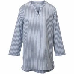 Discount ZbyZ Dame Tunika i hørmix Plus Size - Blue