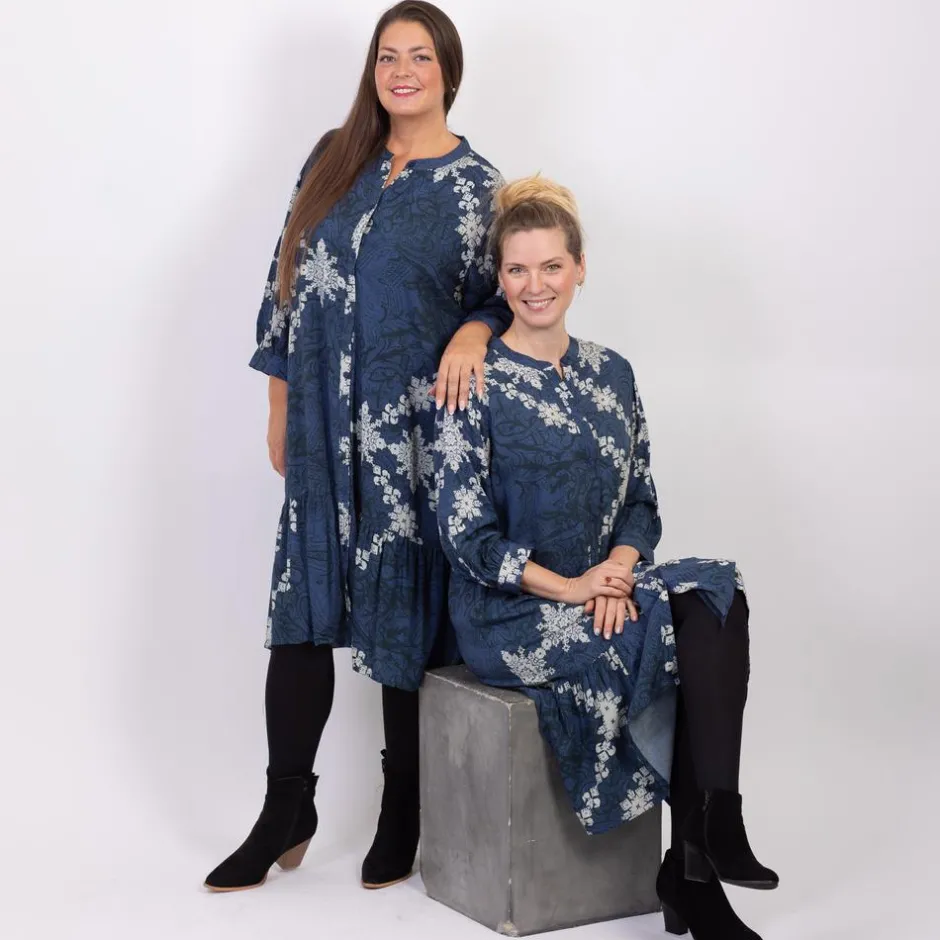 Hot ZbyZ Dame Tunika Plus Size - Navy/Sort